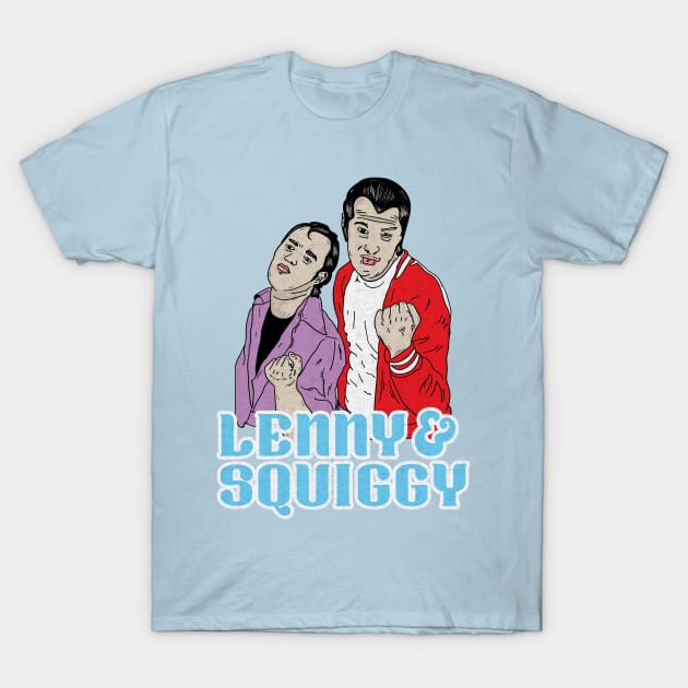 Retro Lenny and Squiggy Fan Art Design T-Shirt by Motor Lipat